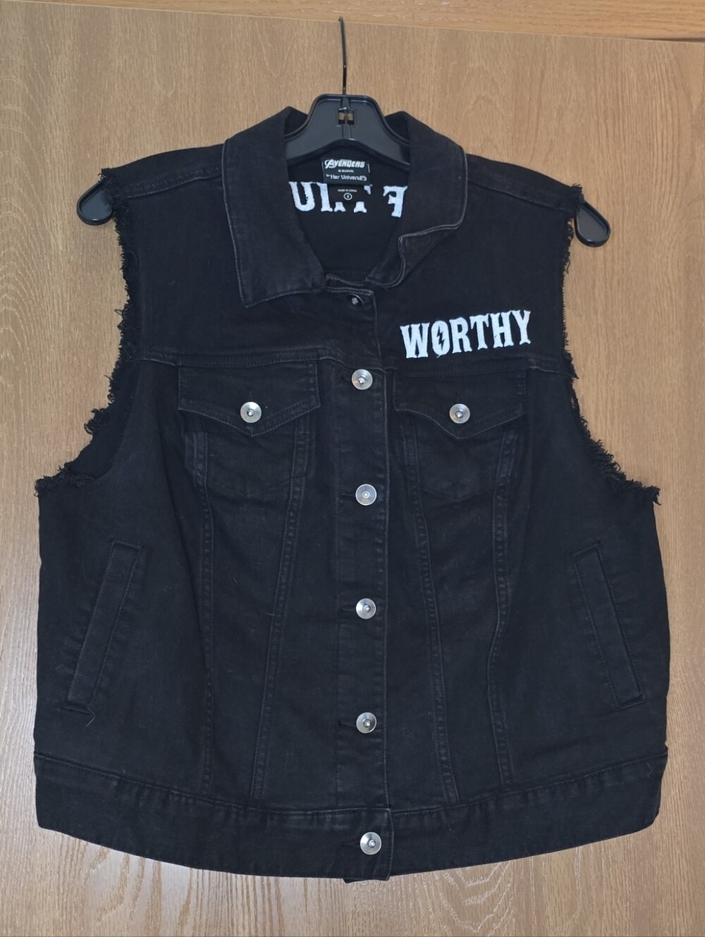 Her Universe Marvel Avengers Thor God Of Thunder Black Denim Vest